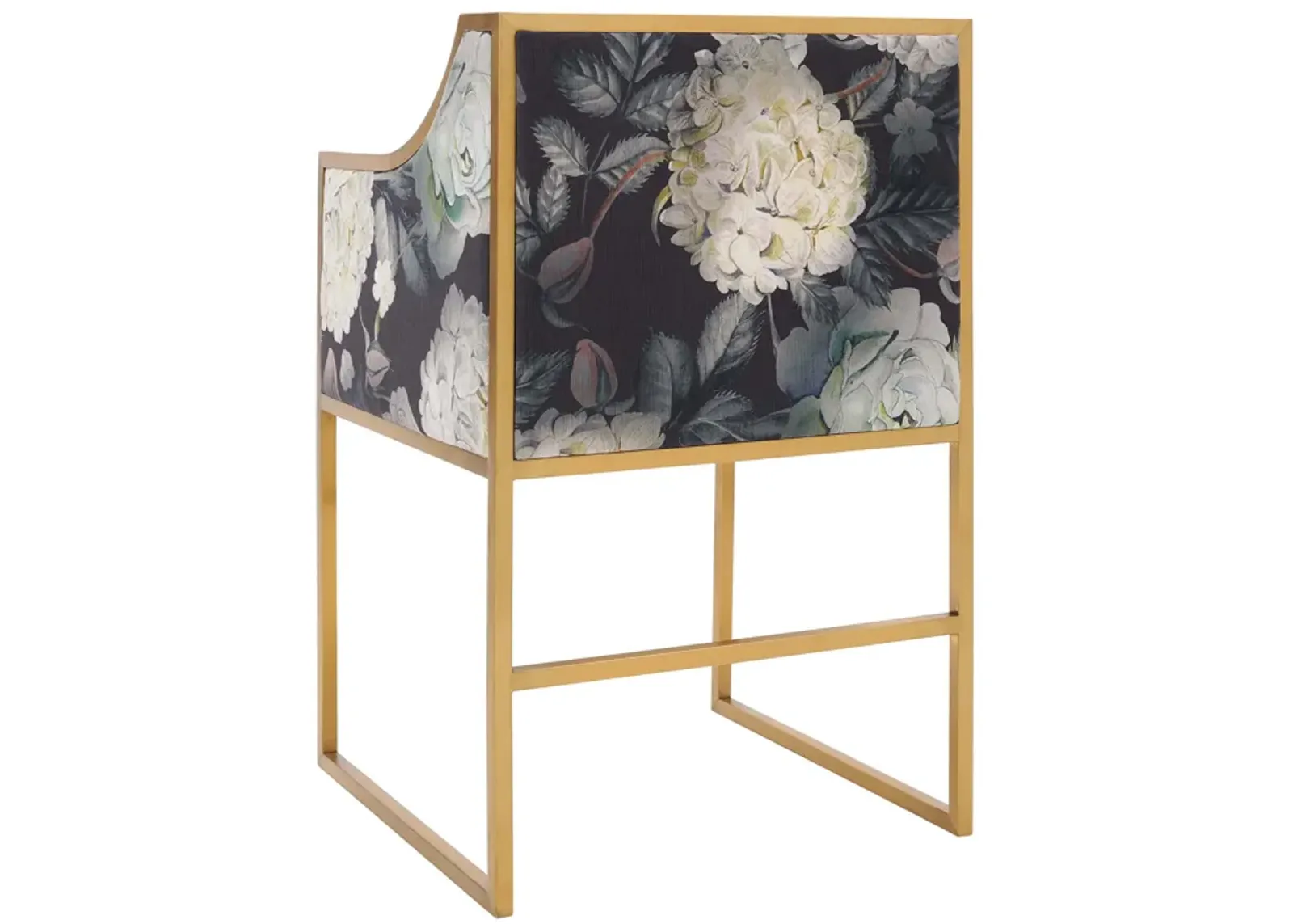 Atara Floral Velvet Gold Chair