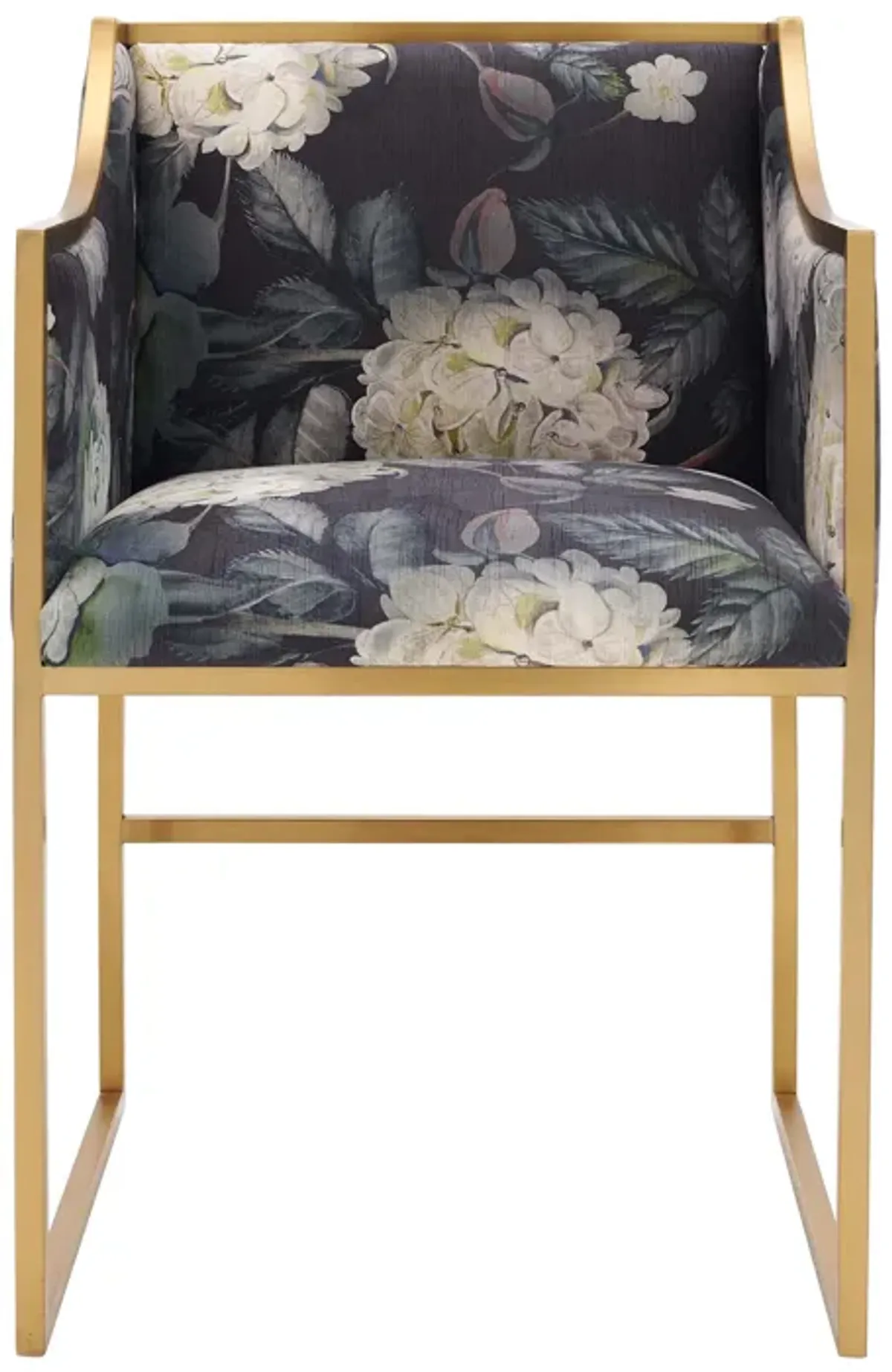 Atara Floral Velvet Gold Chair