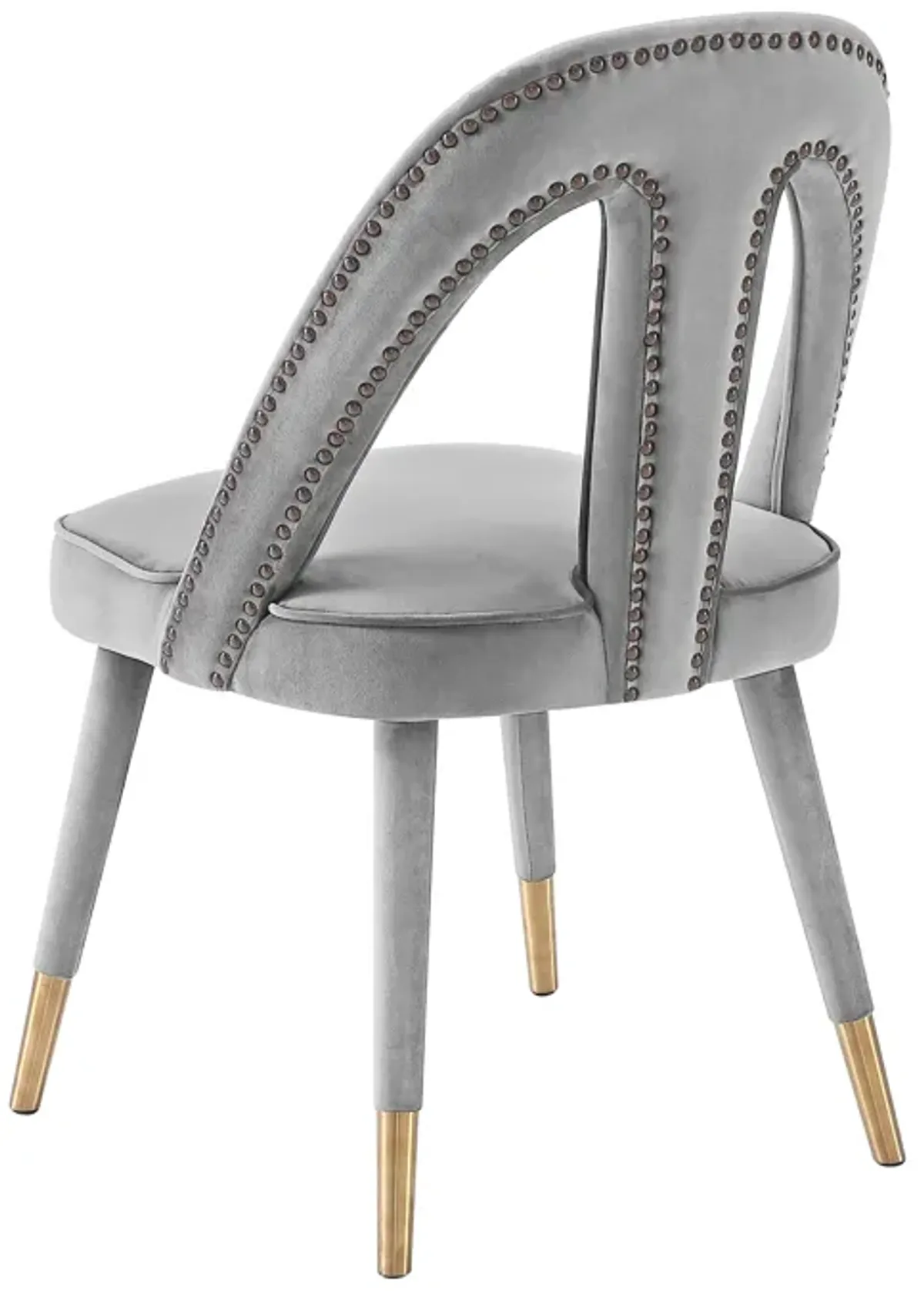 Petra Light Grey Velvet Side Chair