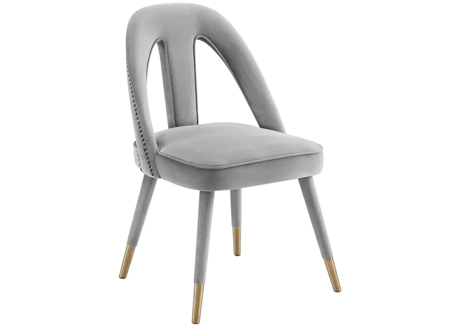 Petra Light Grey Velvet Side Chair