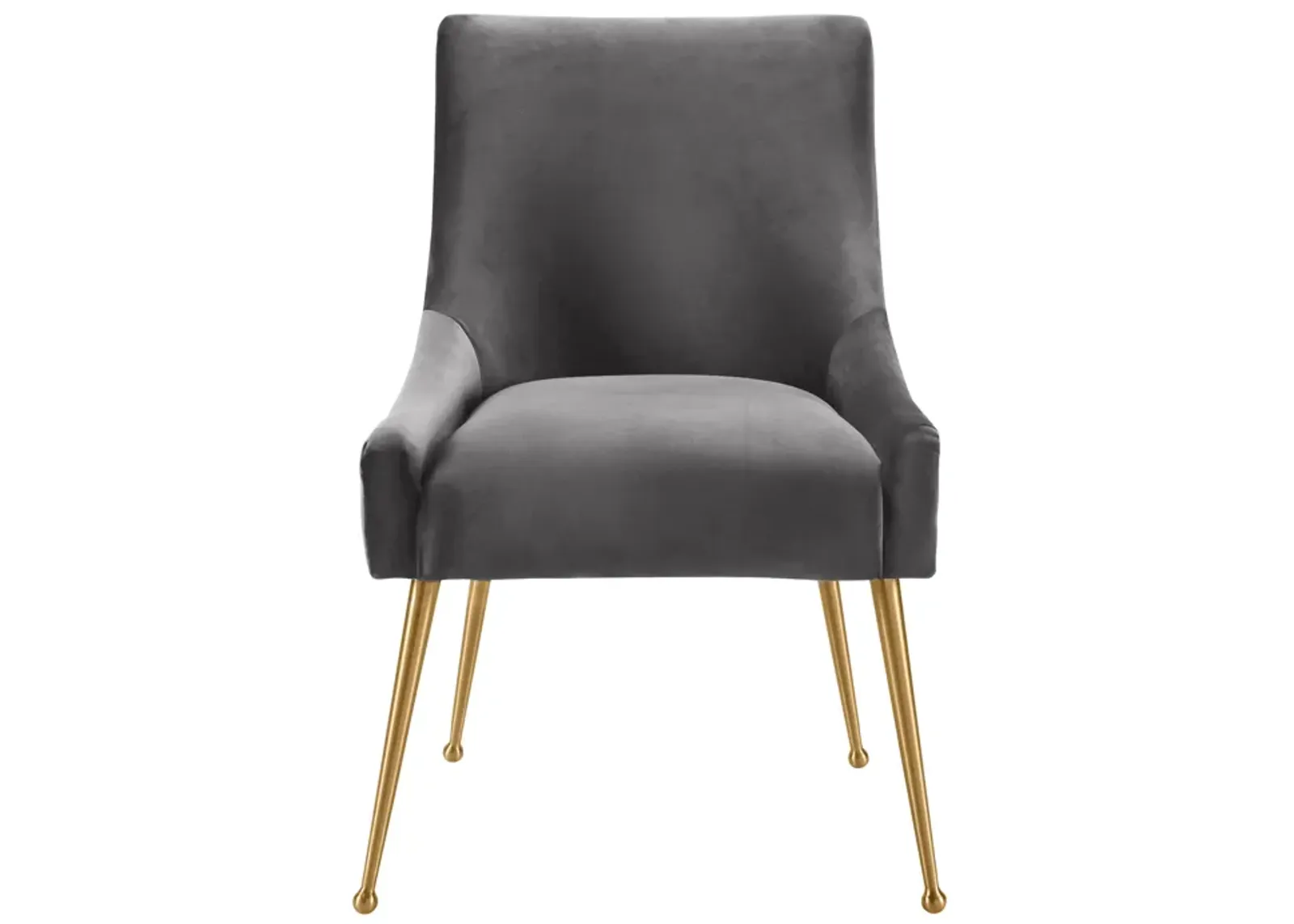 Beatrix Pleated Grey Velvet Side Chair