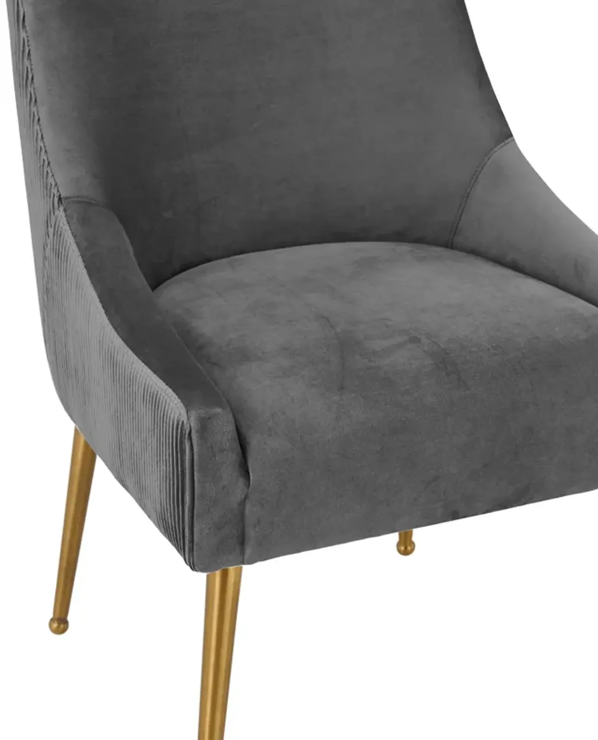 Beatrix Pleated Grey Velvet Side Chair