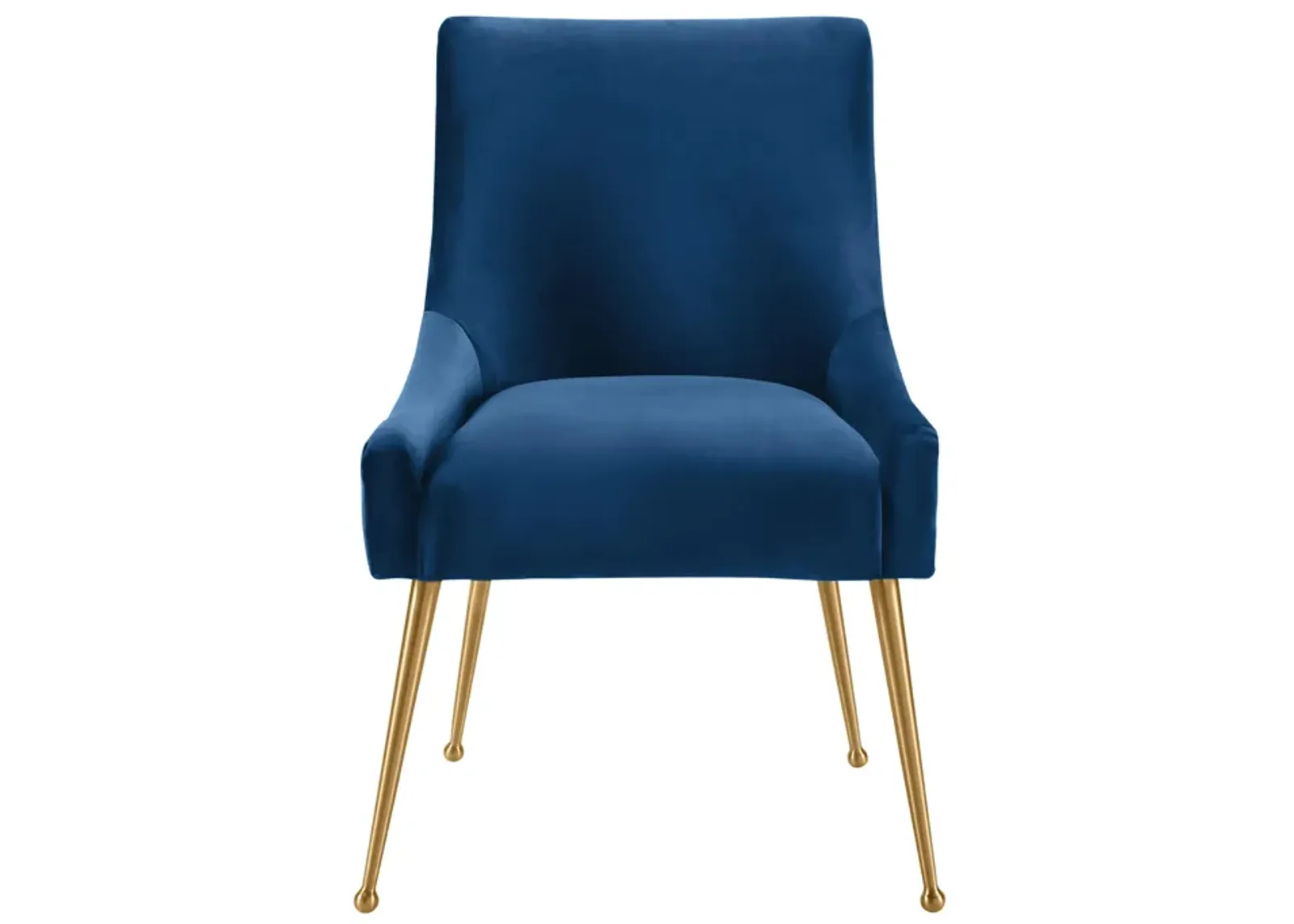 Beatrix Pleated Navy Velvet Side Chair