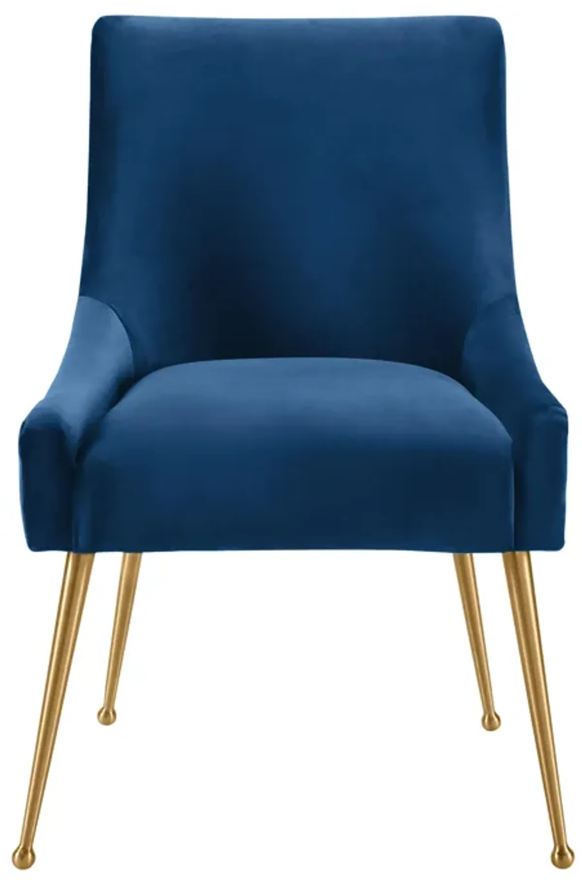 Beatrix Pleated Navy Velvet Side Chair