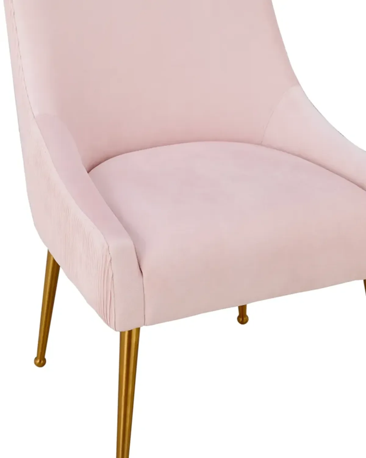 Beatrix Pleated Blush Velvet Side Chair