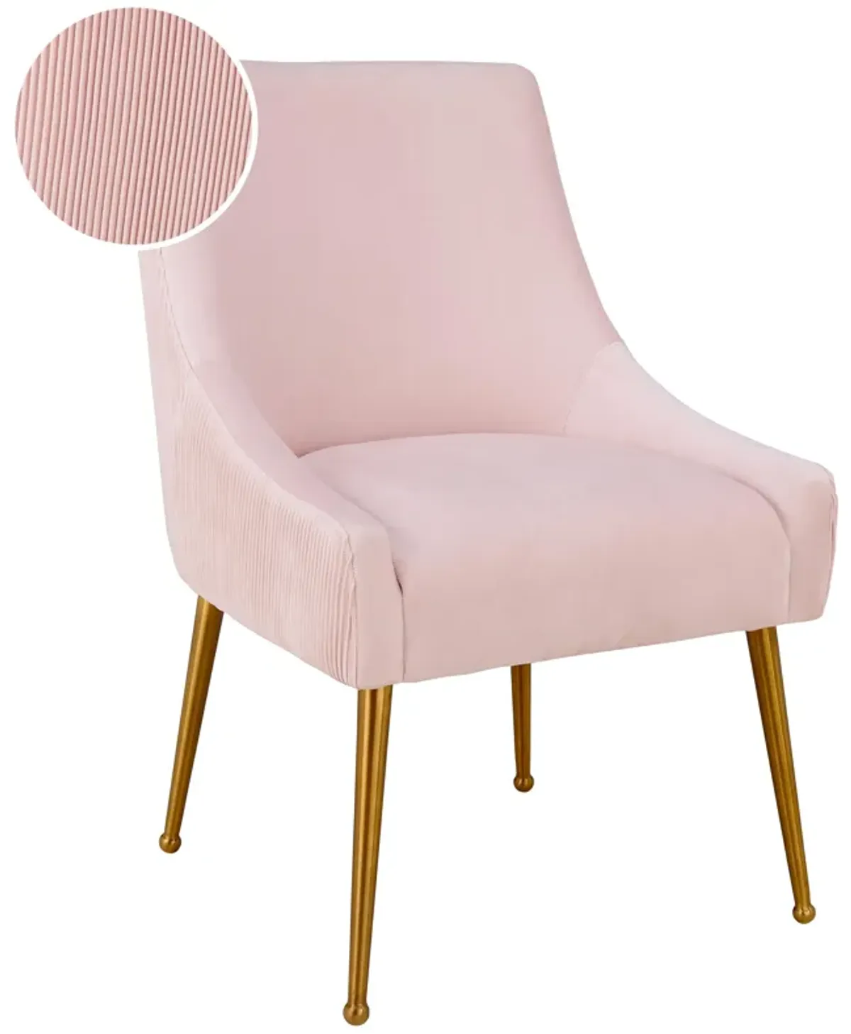 Beatrix Pleated Blush Velvet Side Chair