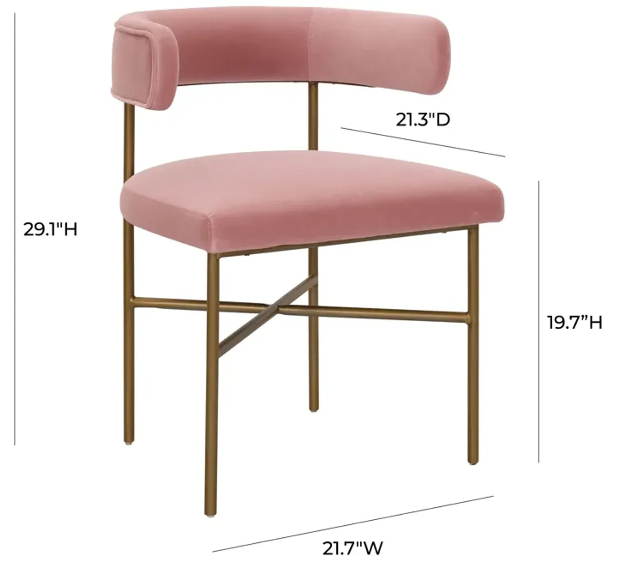 Kim Velvet Chair in Blush