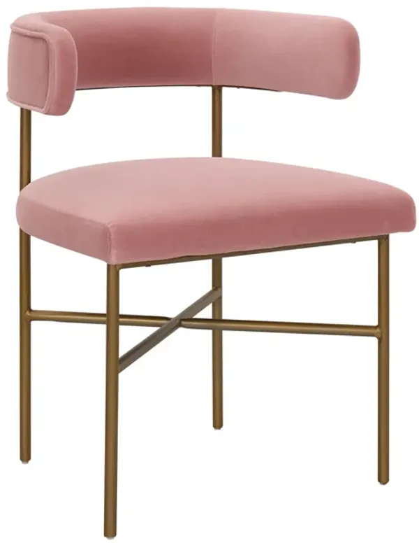 Kim Velvet Chair in Blush