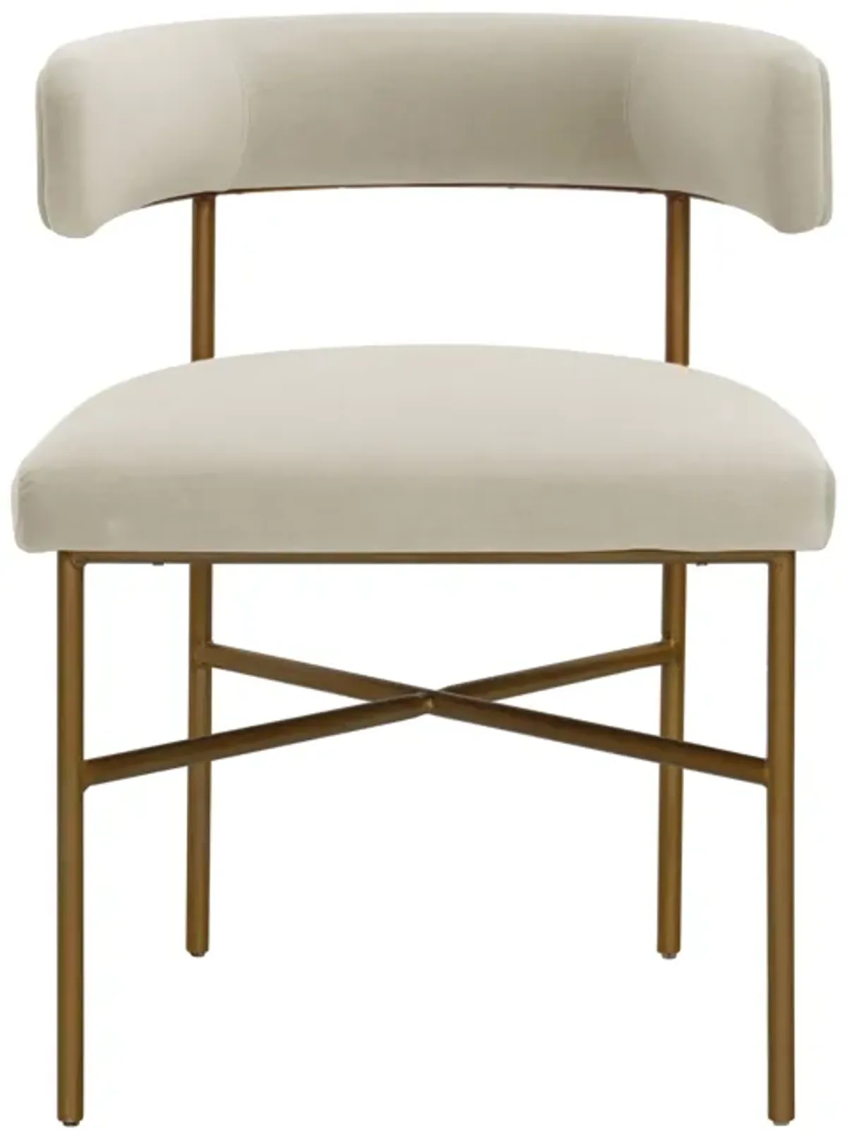 Kim Velvet Chair in Cream