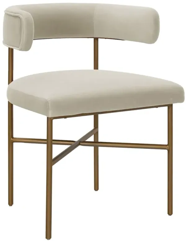 Kim Velvet Chair in Cream