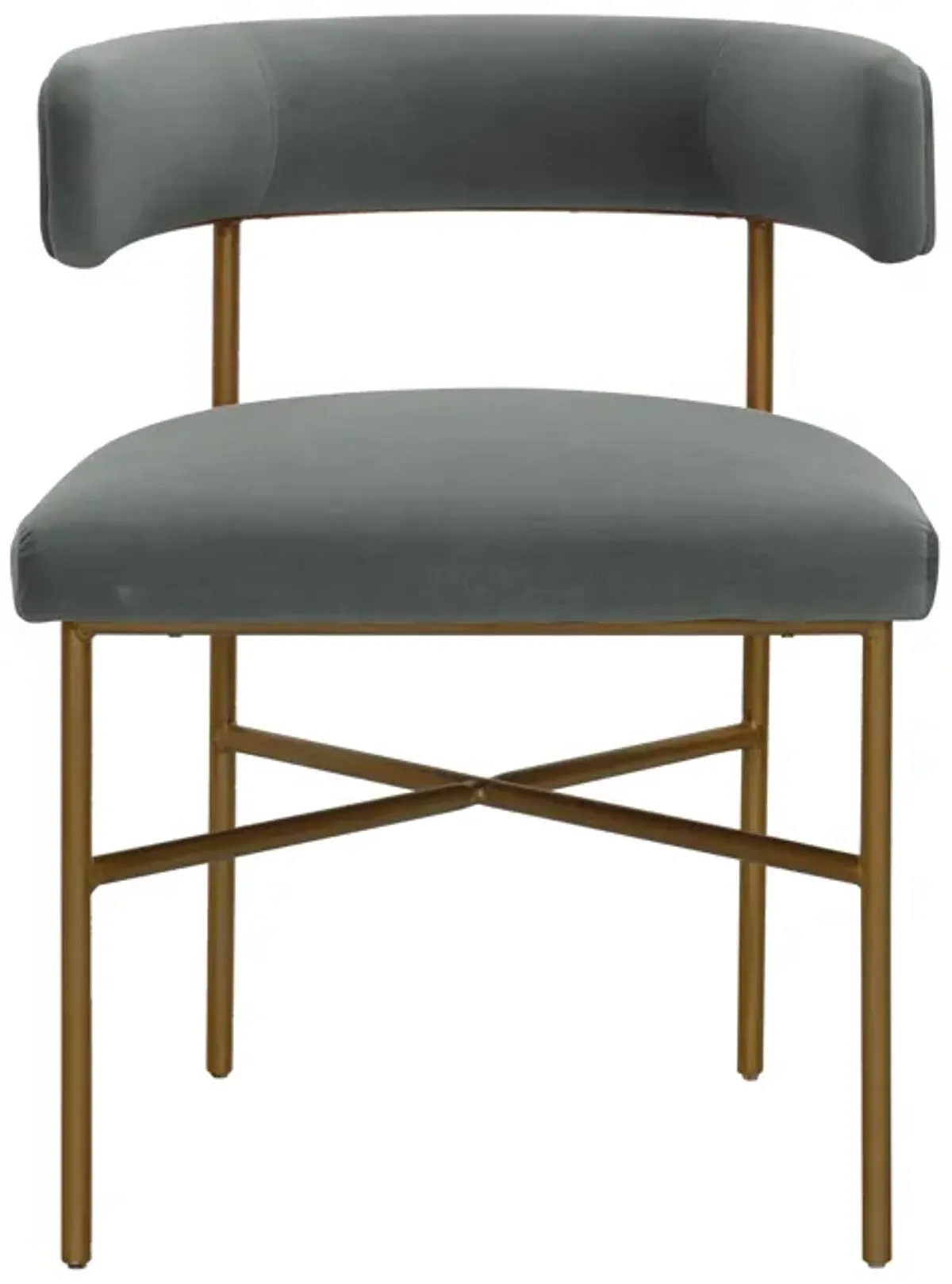 Kim Velvet Chair in Grey