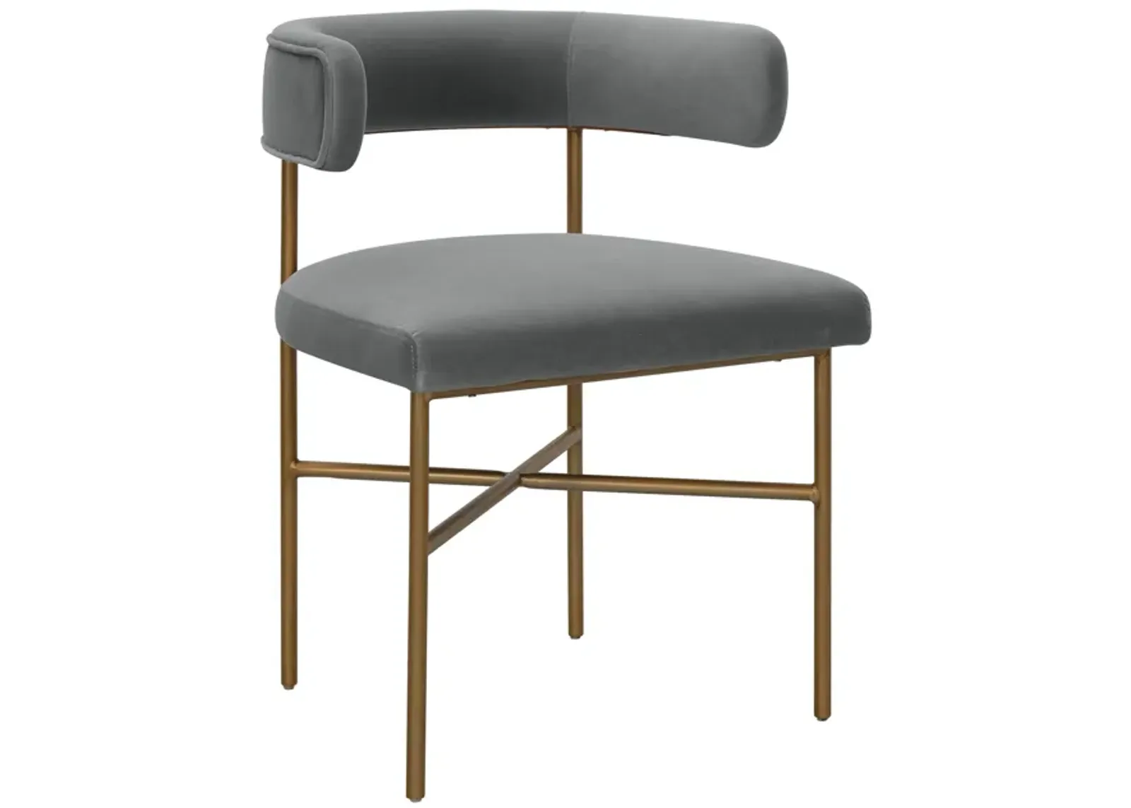 Kim Velvet Chair in Grey