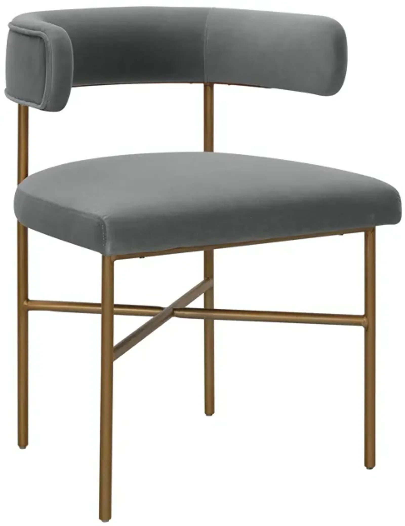 Kim Velvet Chair in Grey