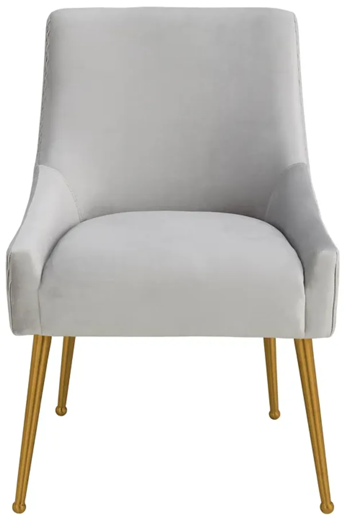 Beatrix Pleated Light Grey Velvet Side Chair