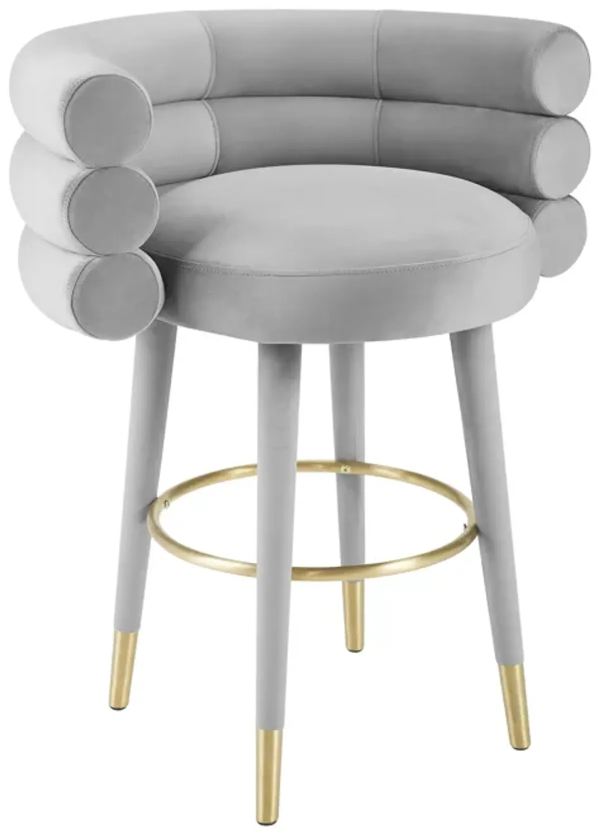 Betty Grey Velvet Counter Stool