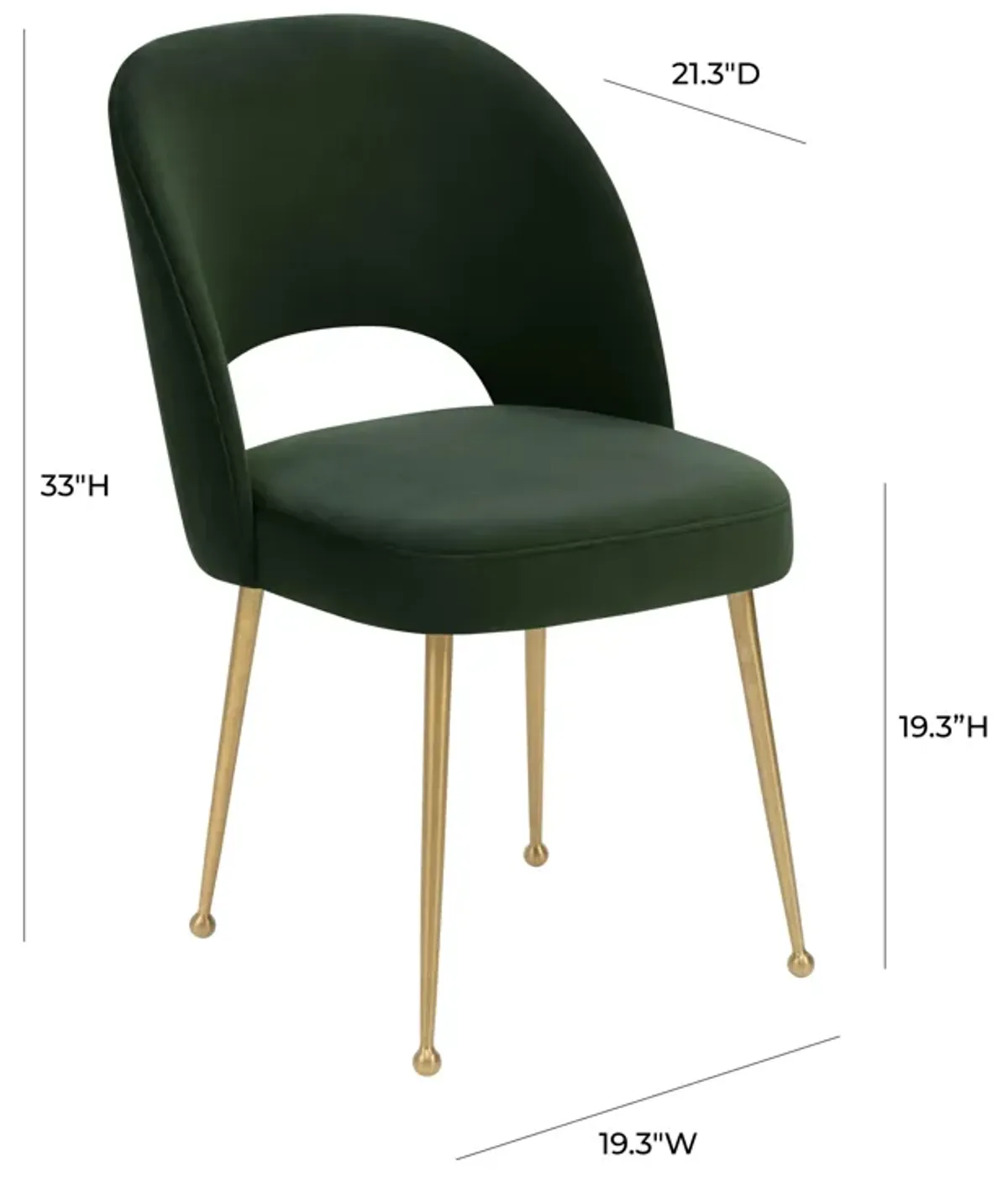 Swell Forest Green Velvet Chair