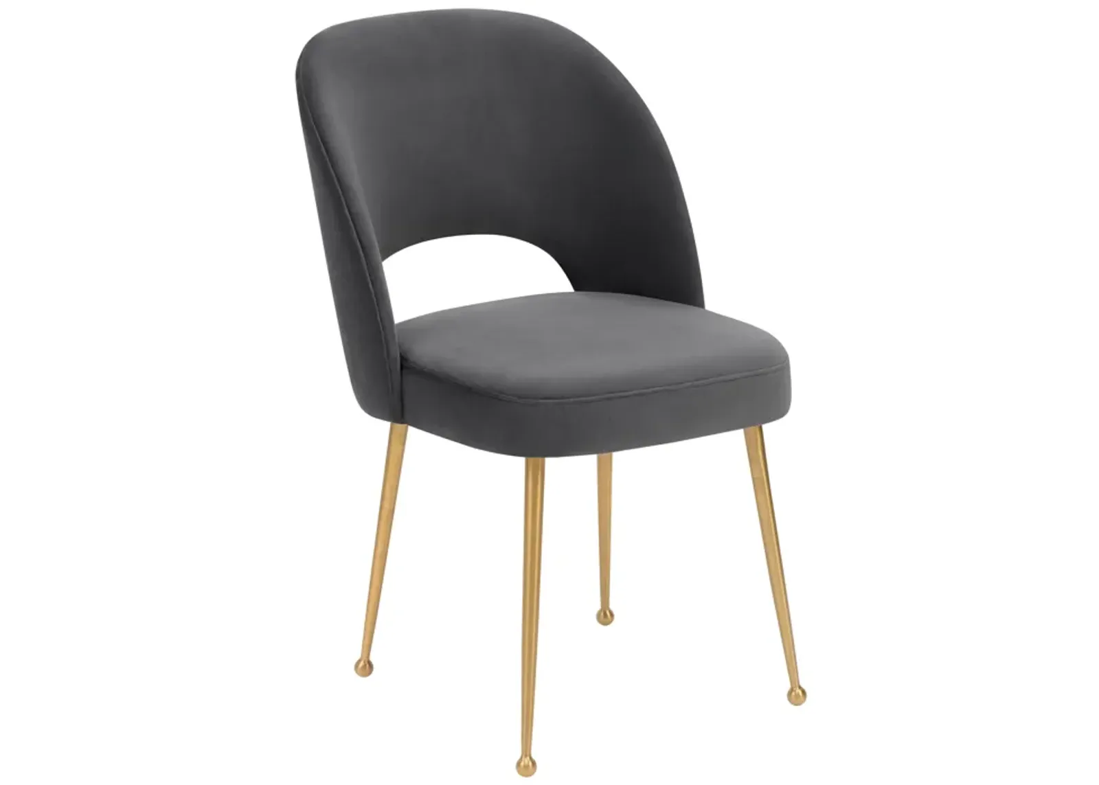 Swell Dark Grey Velvet Chair