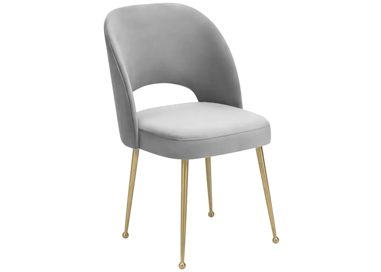 Swell Light Grey Velvet Chair