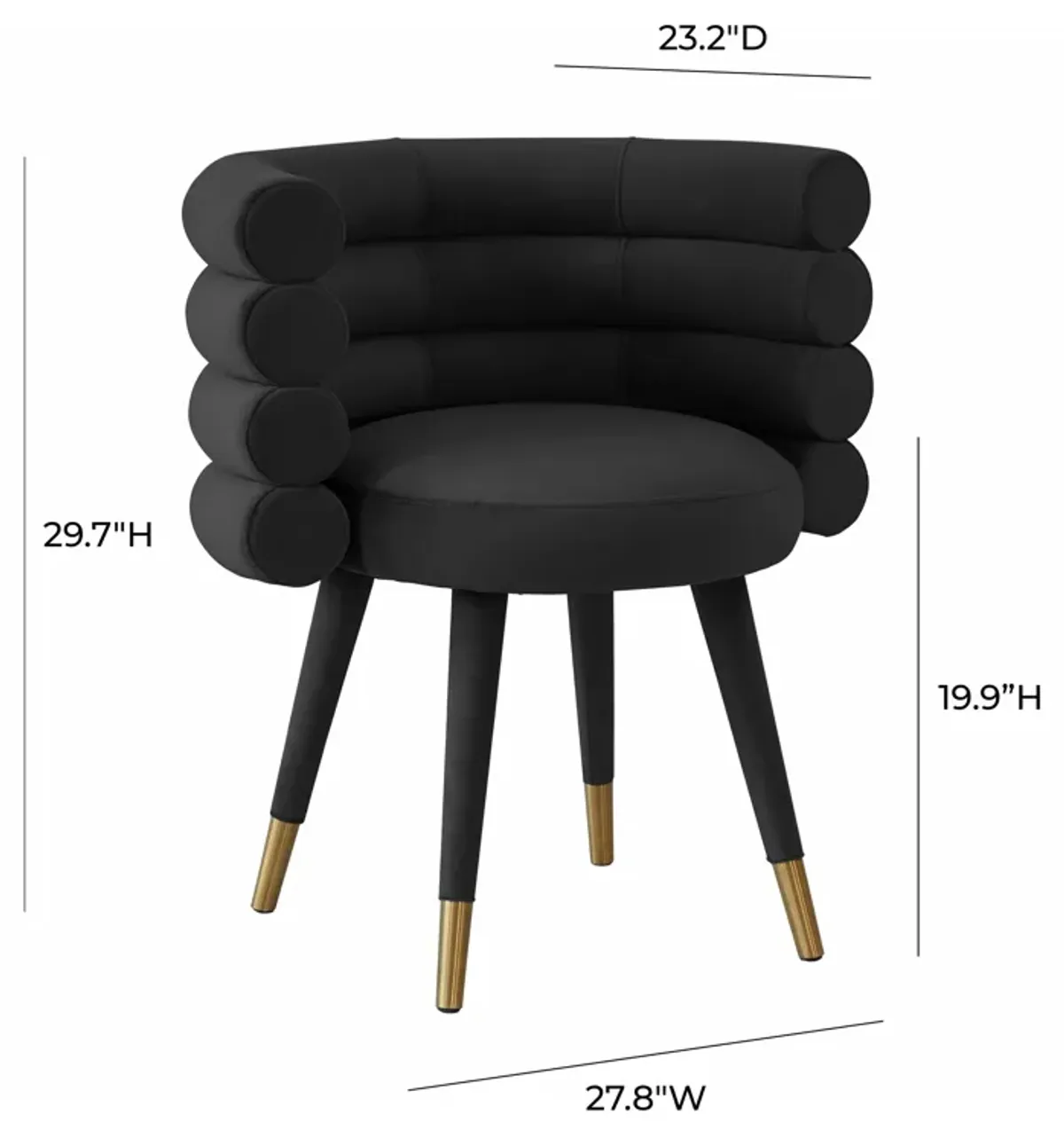 Betty Black Velvet Dining Chair