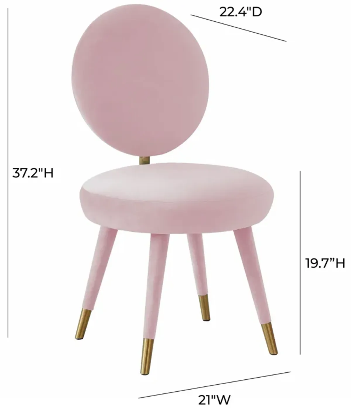 Kylie Bubblegum Velvet Dining Chair