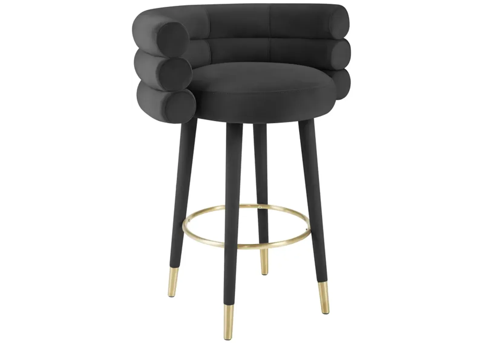 Betty Black Velvet Barstool