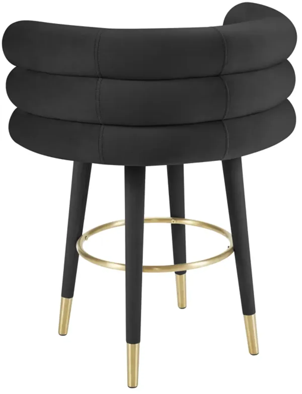 Betty Black Velvet Counter Stool