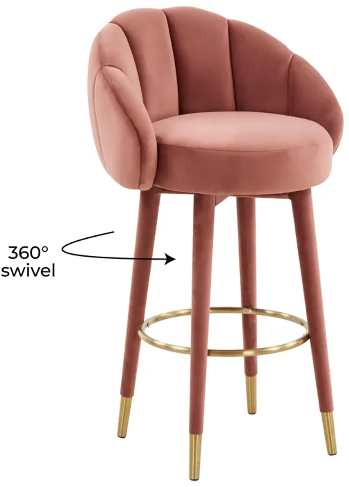 Myla Salmon Swivel Bar Stool