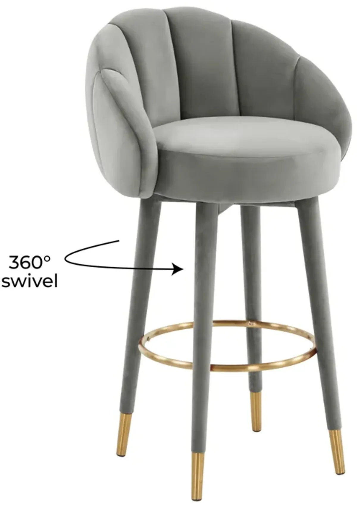 Myla Light Grey Swivel Bar Stool