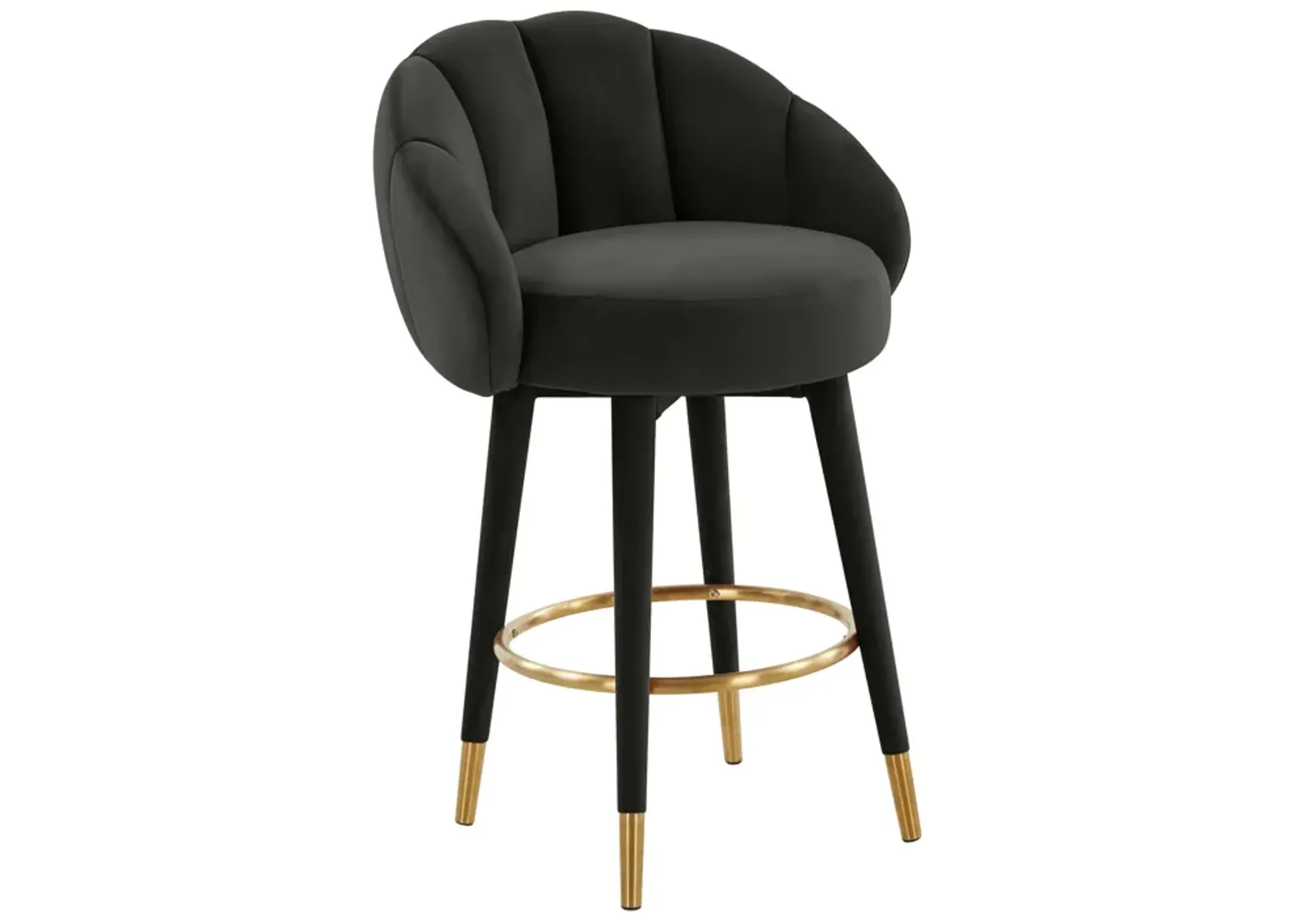 Myla Black Swivel Counter Stool