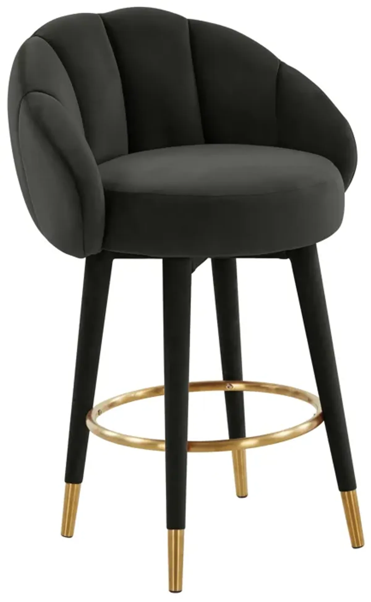 Myla Black Swivel Counter Stool