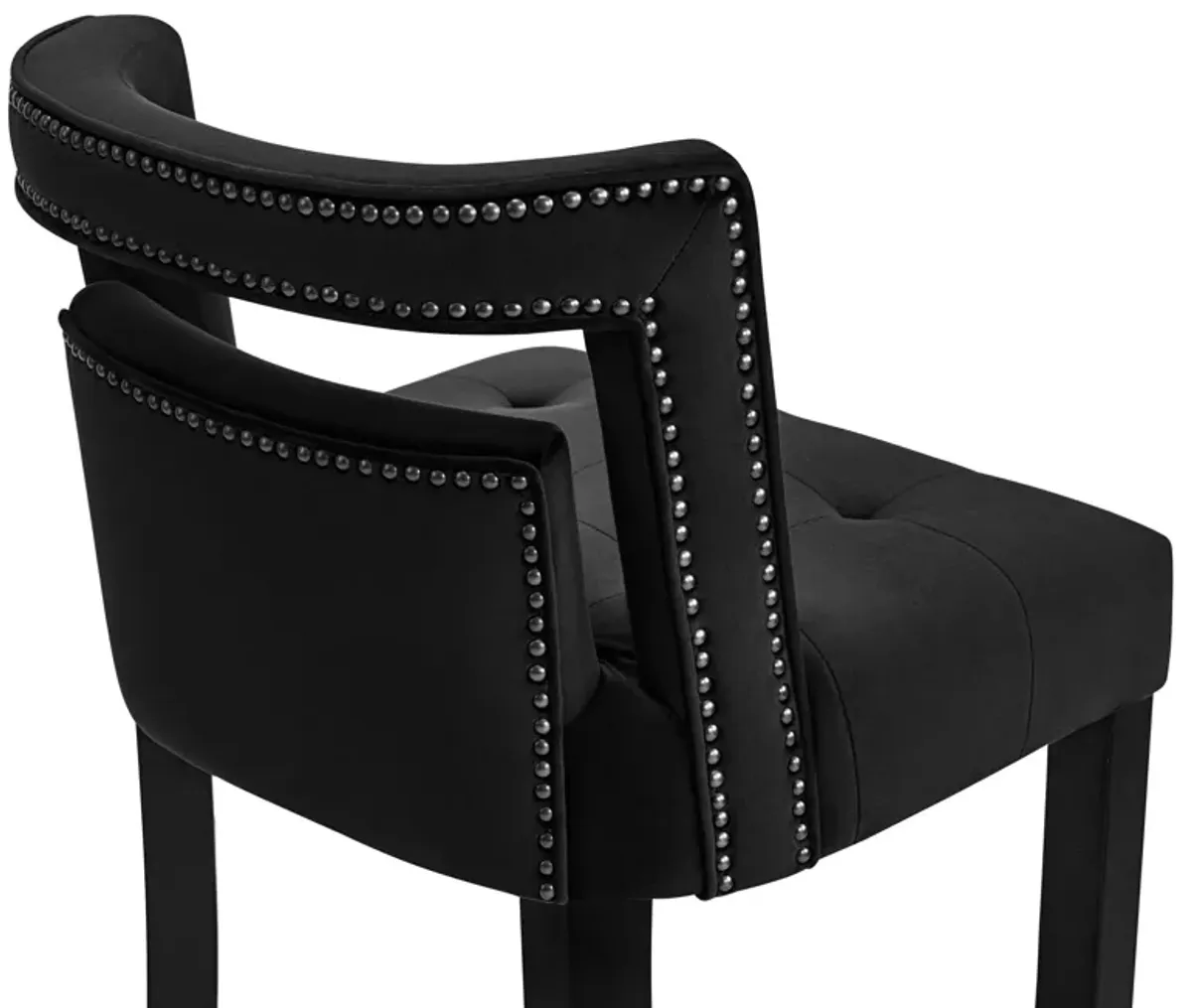 Hart Black Velvet Bar Stool