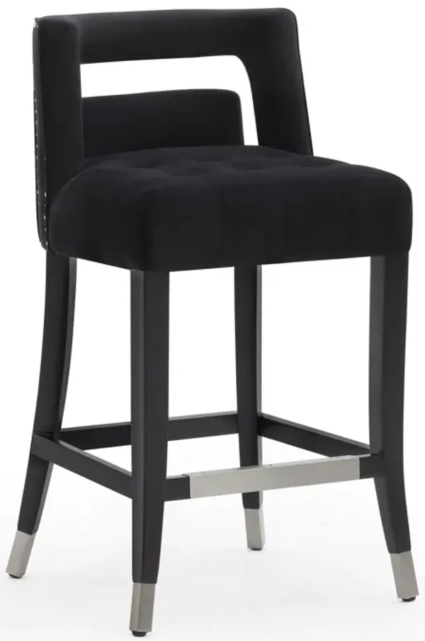 Hart Black Velvet Counter Stool