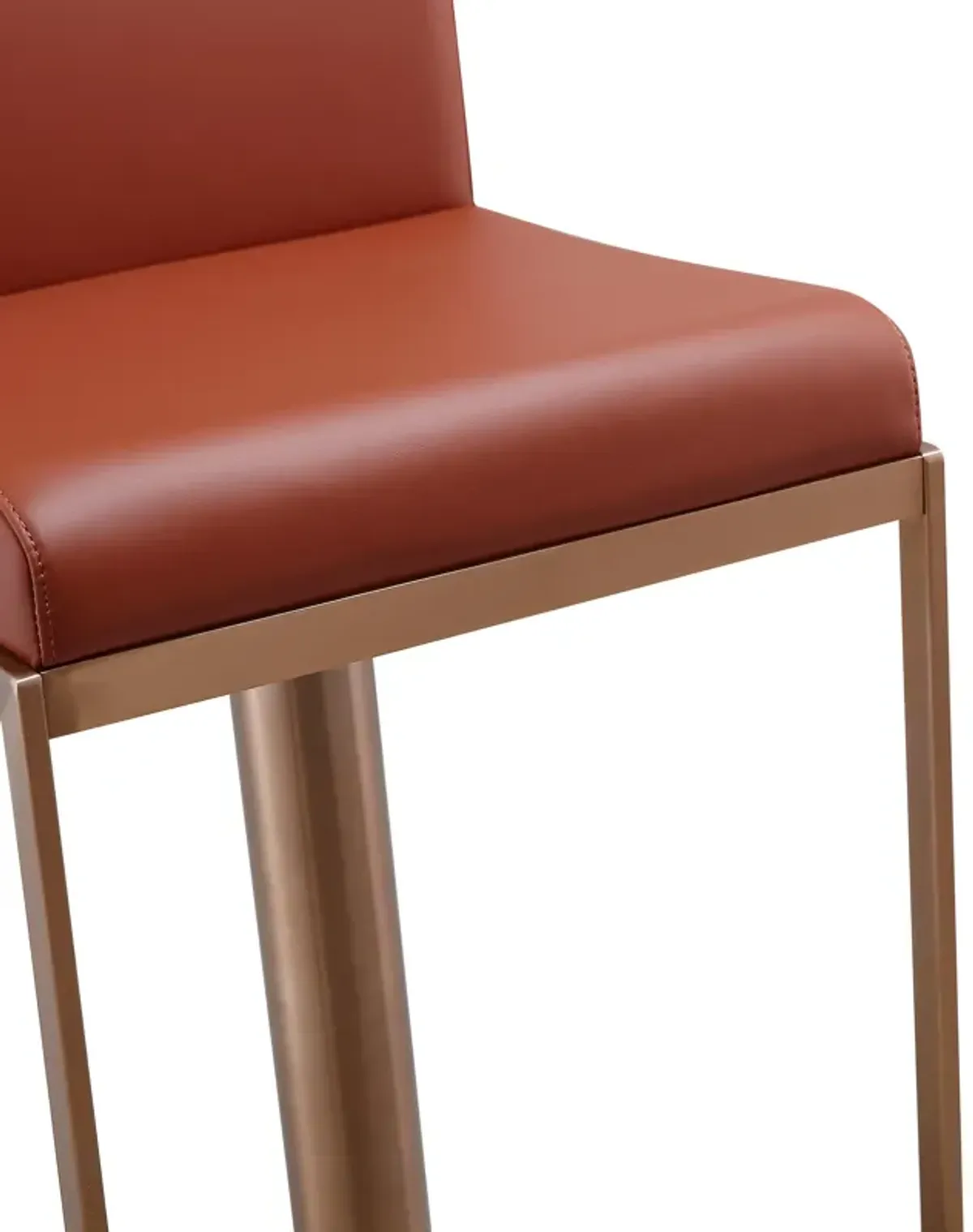 Sentinel Saddle Brown and Rose Gold Adjustable Stool