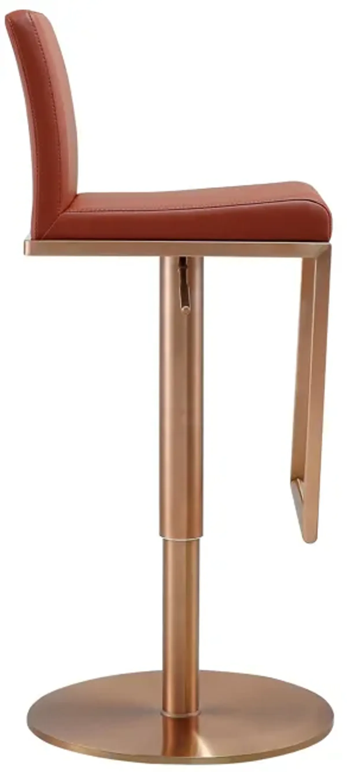 Sentinel Saddle Brown and Rose Gold Adjustable Stool