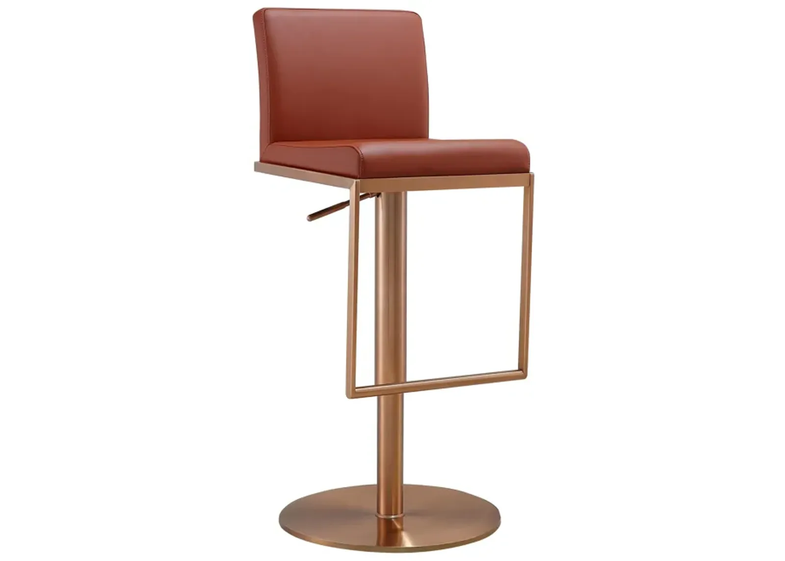 Sentinel Saddle Brown and Rose Gold Adjustable Stool