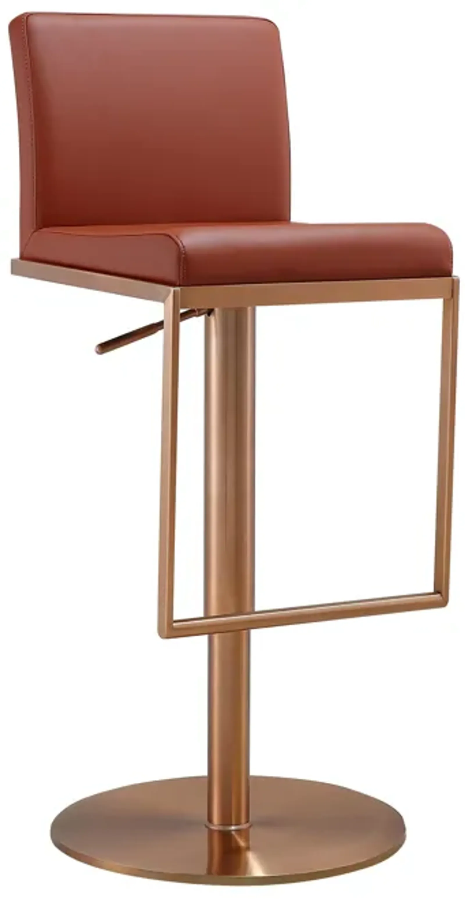 Sentinel Saddle Brown and Rose Gold Adjustable Stool