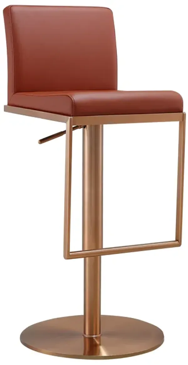 Sentinel Saddle Brown and Rose Gold Adjustable Stool