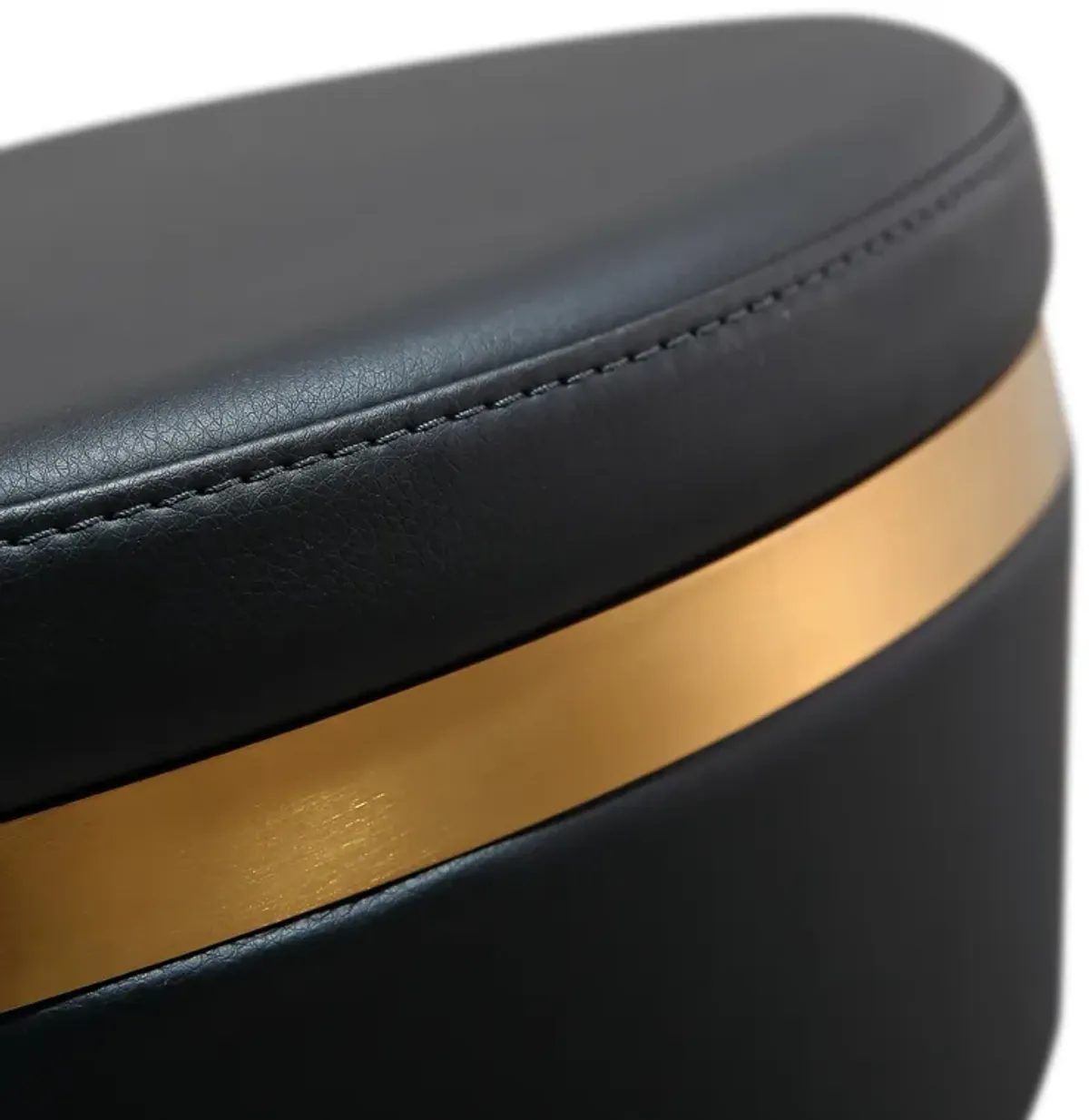 Astro Black Performance Vegan Leather and Gold Adjustable Stool