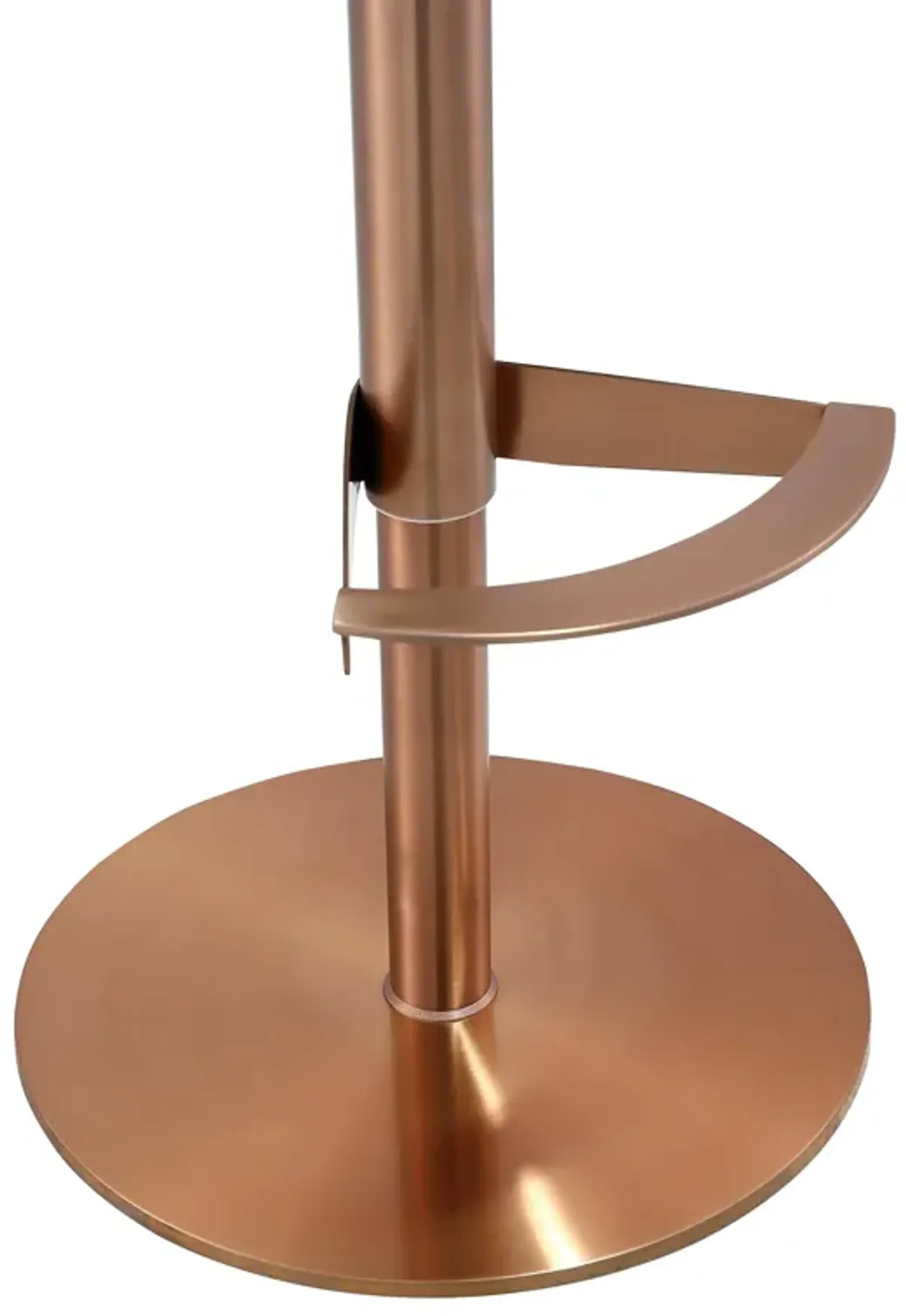 Loosha Cafe Au Lait Performance Vegan Leather and Rose Gold Adjustable Stool