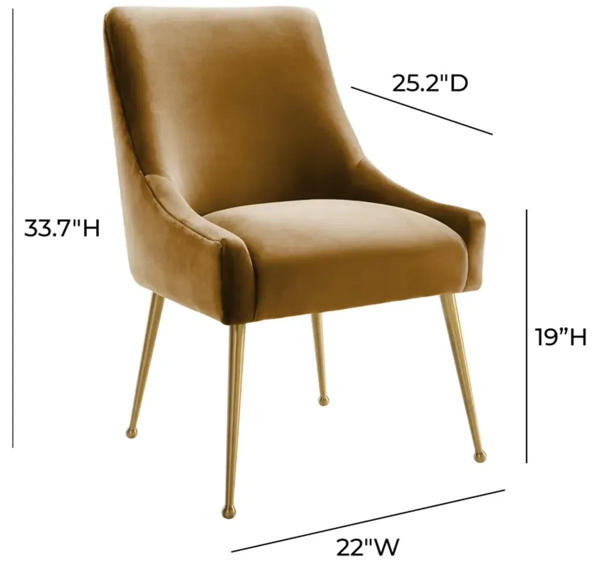 Beatrix Cognac Velvet Side Chair