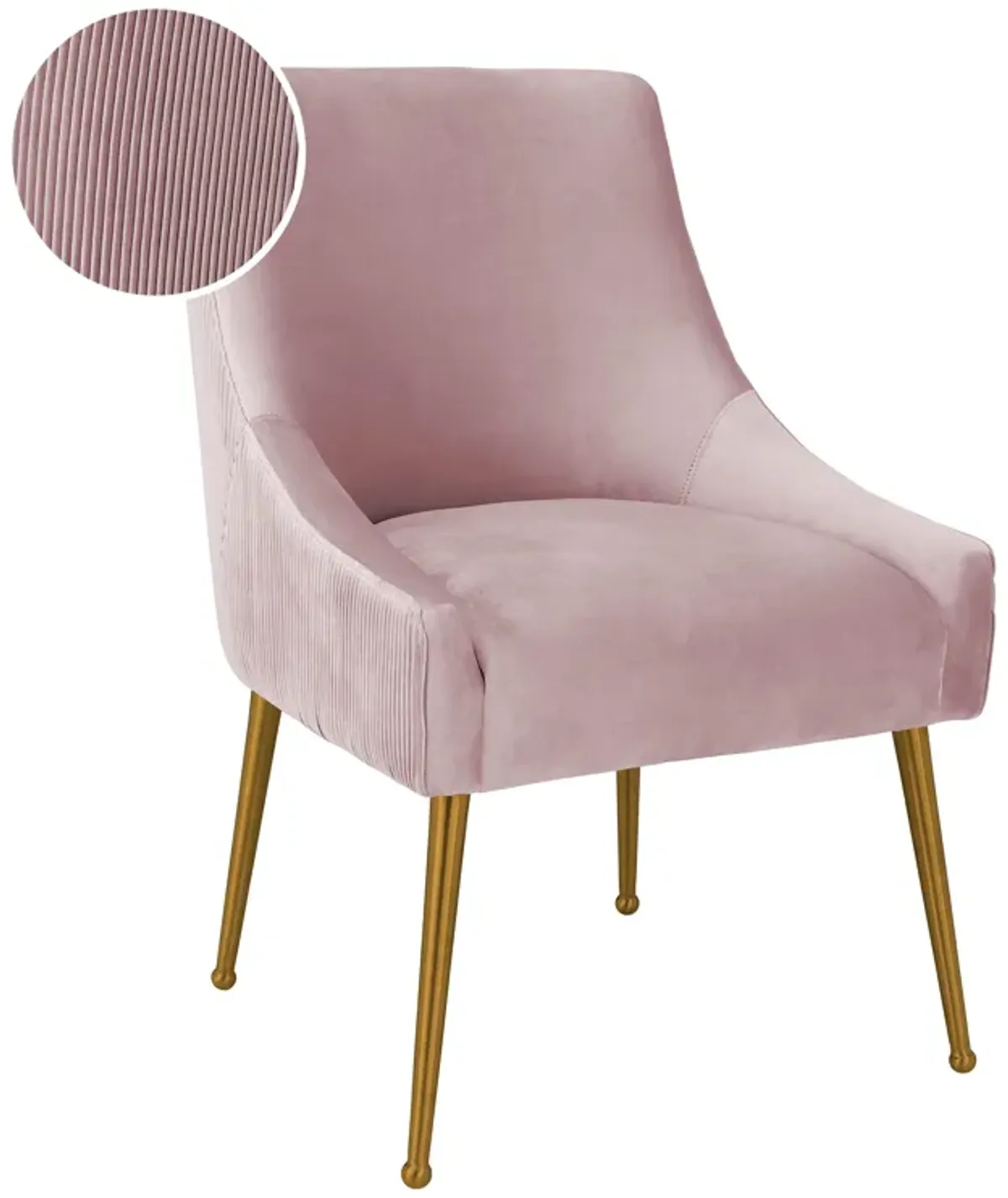 Beatrix Pleated Mauve Velvet Side Chair