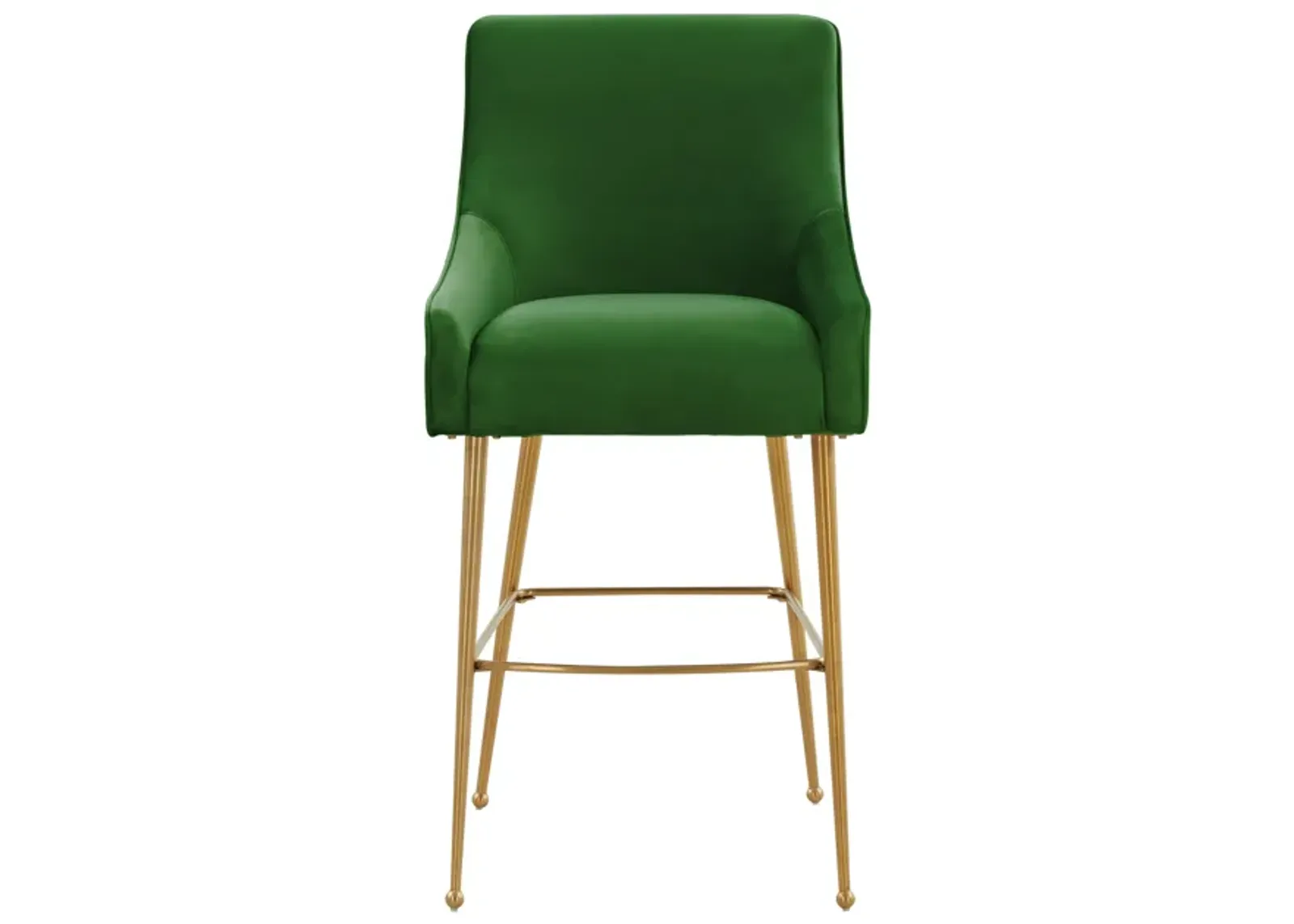 Beatrix Green Velvet Counter Stool - Gold Legs