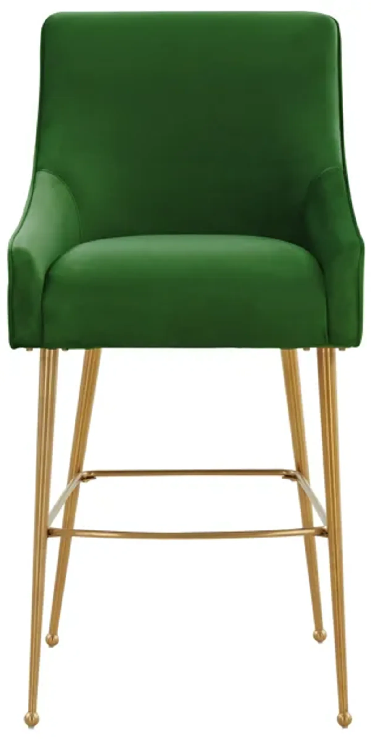 Beatrix Green Velvet Counter Stool - Gold Legs