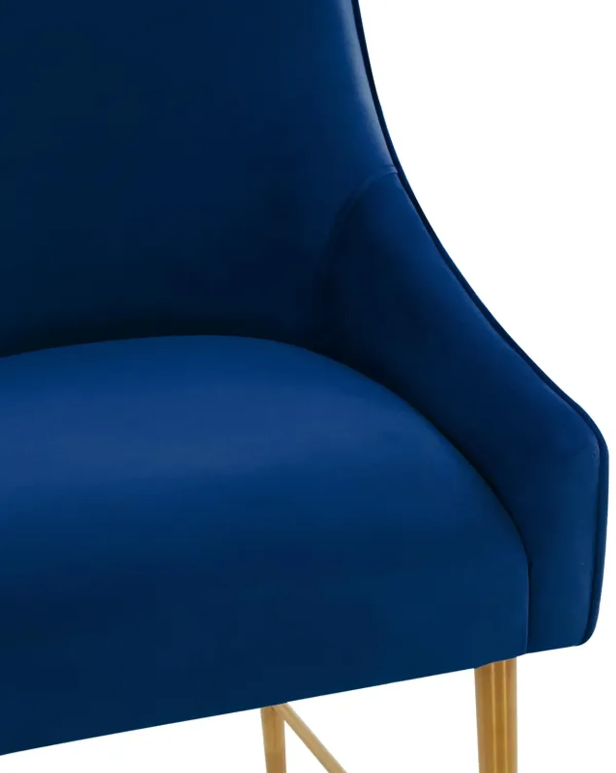 Beatrix Navy Velvet Counter Stool - Gold Legs