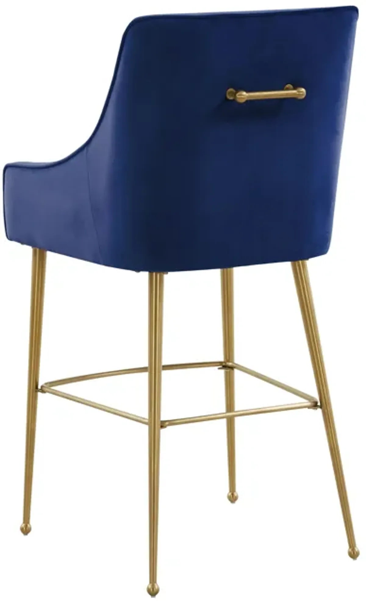 Beatrix Navy Velvet Counter Stool - Gold Legs