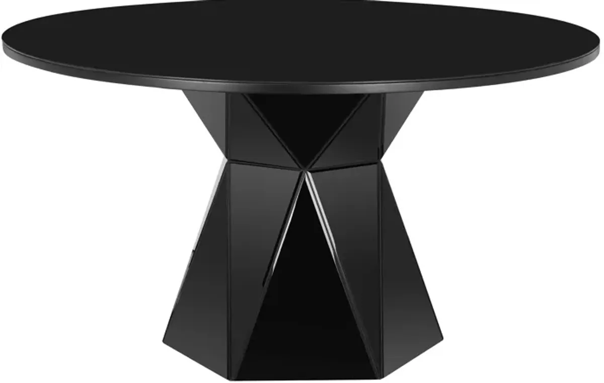 Iris Black Glass Dining Table