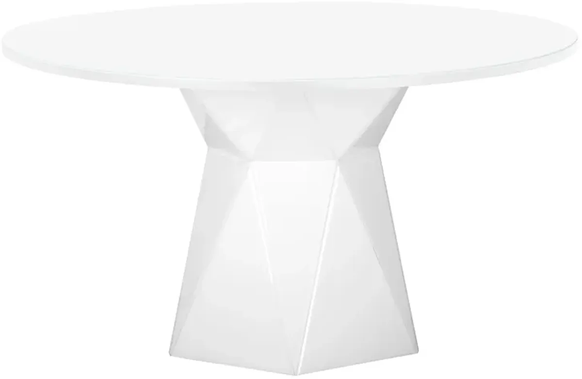 Iris White Glass Dining Table