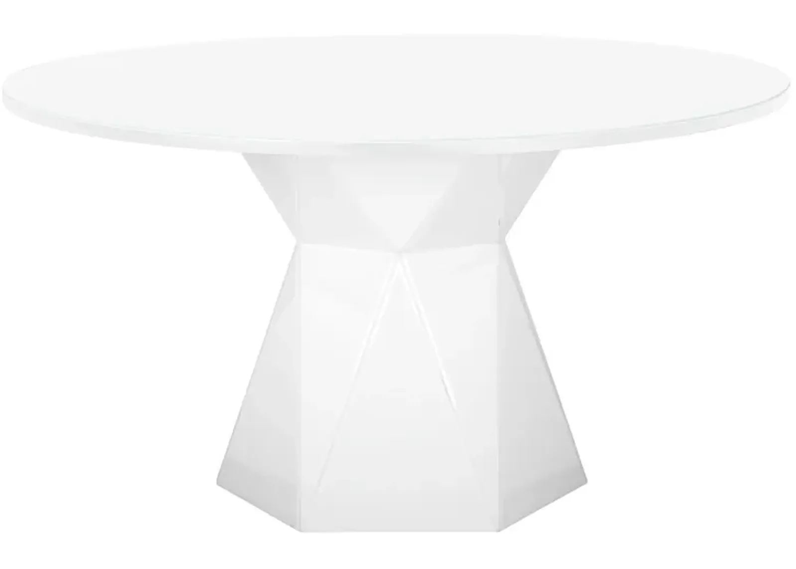 Iris White Glass Dining Table