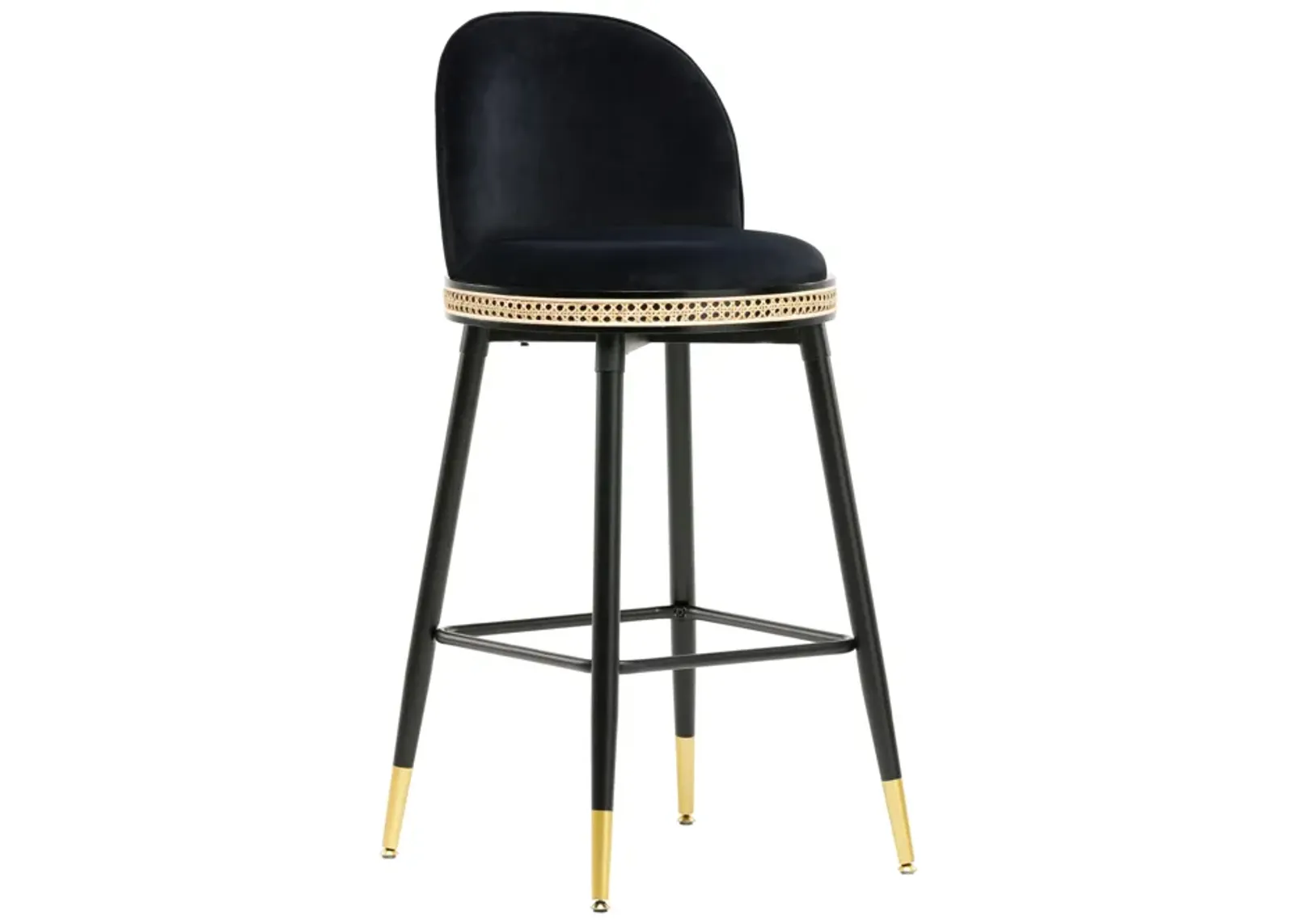 Harley Black Velvet Bar Stool