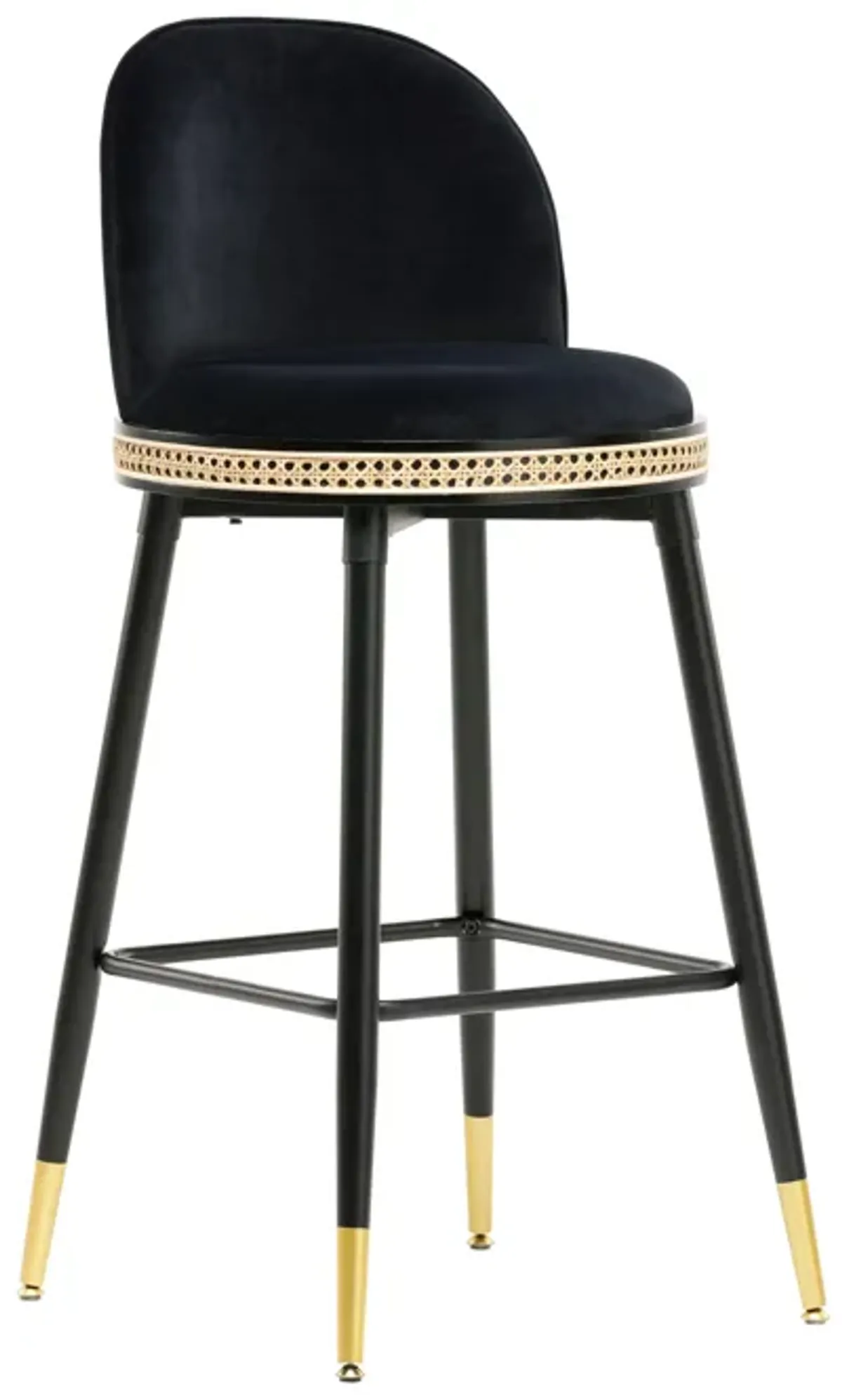 Harley Black Velvet Bar Stool